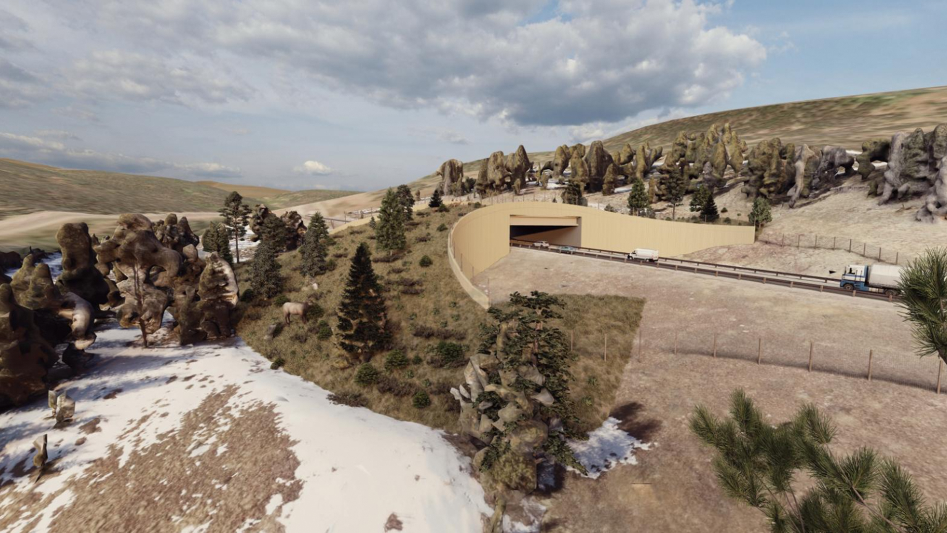 Rendering of an overpass on East Vail Pass